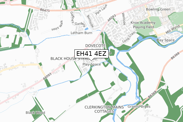 EH41 4EZ map - small scale - OS Open Zoomstack (Ordnance Survey)