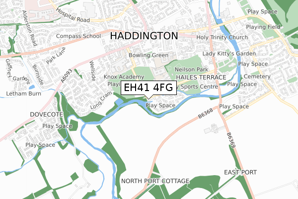 EH41 4FG map - small scale - OS Open Zoomstack (Ordnance Survey)