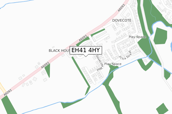 EH41 4HY map - large scale - OS Open Zoomstack (Ordnance Survey)