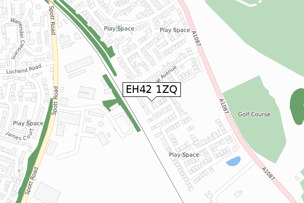 EH42 1ZQ map - large scale - OS Open Zoomstack (Ordnance Survey) EH42 1ZQ map - large scale - OS Open Zoomstack (Ordnance Survey)
