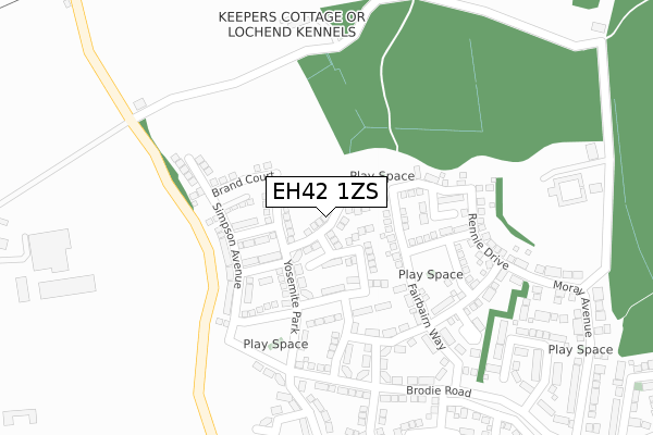 EH42 1ZS map - large scale - OS Open Zoomstack (Ordnance Survey) EH42 1ZS map - large scale - OS Open Zoomstack (Ordnance Survey)