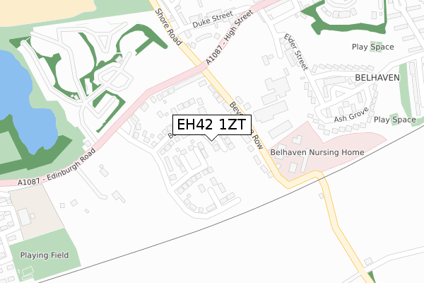 EH42 1ZT map - large scale - OS Open Zoomstack (Ordnance Survey) EH42 1ZT map - large scale - OS Open Zoomstack (Ordnance Survey)