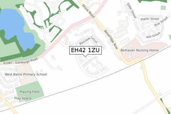 EH42 1ZU map - large scale - OS Open Zoomstack (Ordnance Survey) EH42 1ZU map - large scale - OS Open Zoomstack (Ordnance Survey)