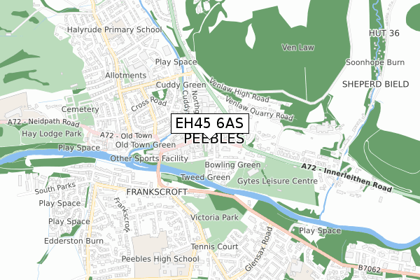 EH45 6AS map - small scale - OS Open Zoomstack (Ordnance Survey) EH45 6AS map - small scale - OS Open Zoomstack (Ordnance Survey)