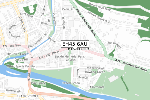 EH45 6AU map - large scale - OS Open Zoomstack (Ordnance Survey) EH45 6AU map - large scale - OS Open Zoomstack (Ordnance Survey)