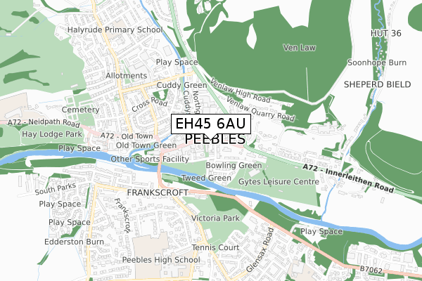 EH45 6AU map - small scale - OS Open Zoomstack (Ordnance Survey) EH45 6AU map - small scale - OS Open Zoomstack (Ordnance Survey)