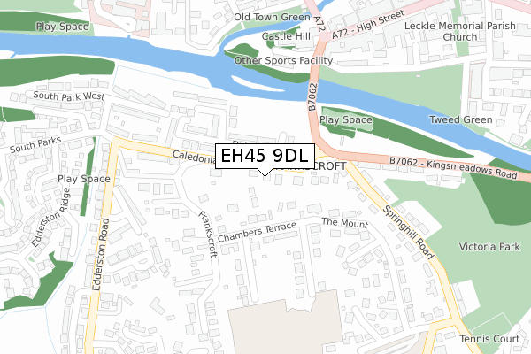 EH45 9DL map - large scale - OS Open Zoomstack (Ordnance Survey)