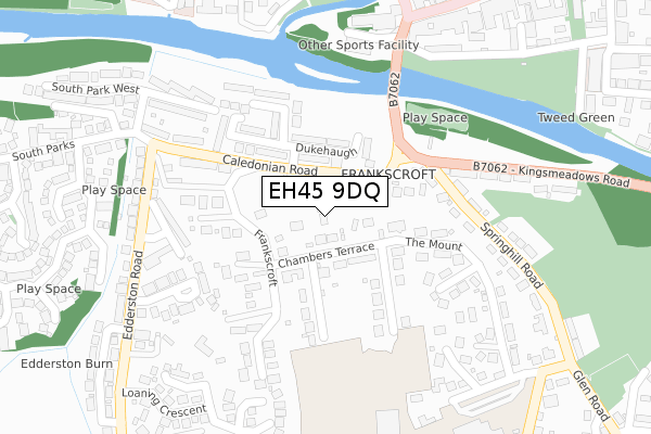 EH45 9DQ map - large scale - OS Open Zoomstack (Ordnance Survey)