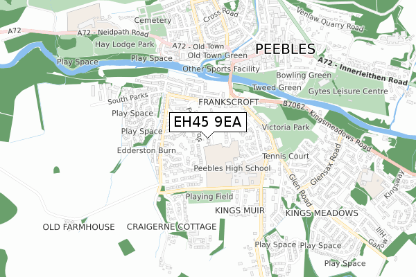 EH45 9EA map - small scale - OS Open Zoomstack (Ordnance Survey) EH45 9EA map - small scale - OS Open Zoomstack (Ordnance Survey)