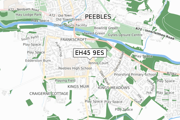 EH45 9ES map - small scale - OS Open Zoomstack (Ordnance Survey) EH45 9ES map - small scale - OS Open Zoomstack (Ordnance Survey)