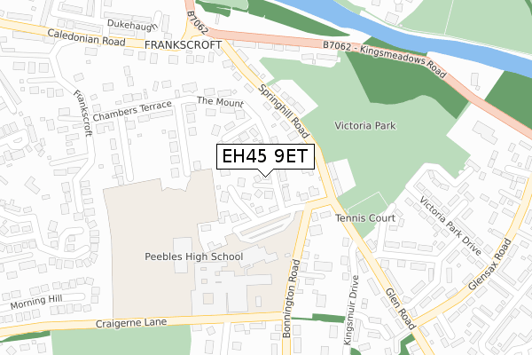EH45 9ET map - large scale - OS Open Zoomstack (Ordnance Survey)