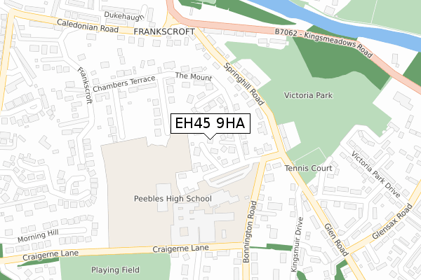 EH45 9HA map - large scale - OS Open Zoomstack (Ordnance Survey) EH45 9HA map - large scale - OS Open Zoomstack (Ordnance Survey)