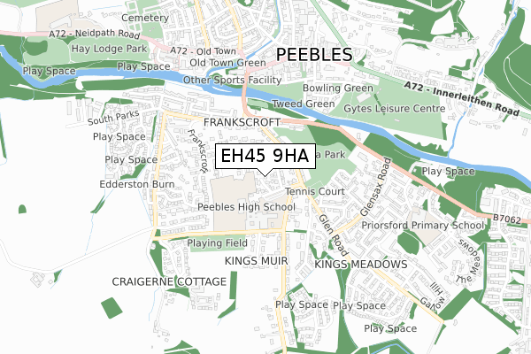 EH45 9HA map - small scale - OS Open Zoomstack (Ordnance Survey) EH45 9HA map - small scale - OS Open Zoomstack (Ordnance Survey)