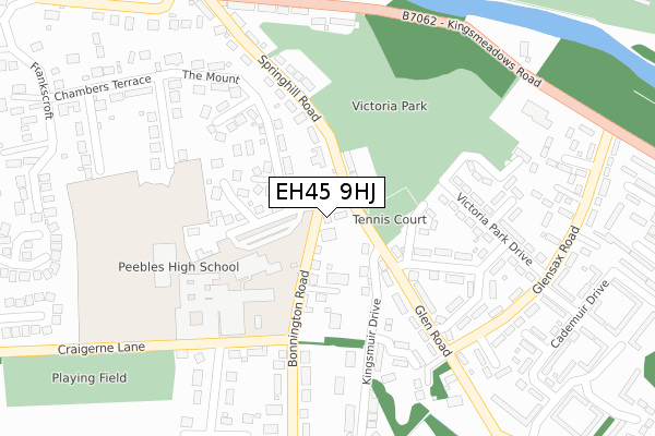 EH45 9HJ map - large scale - OS Open Zoomstack (Ordnance Survey)