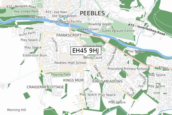 EH45 9HJ map - small scale - OS Open Zoomstack (Ordnance Survey) EH45 9HJ map - small scale - OS Open Zoomstack (Ordnance Survey)