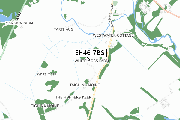 EH46 7BS map - small scale - OS Open Zoomstack (Ordnance Survey)