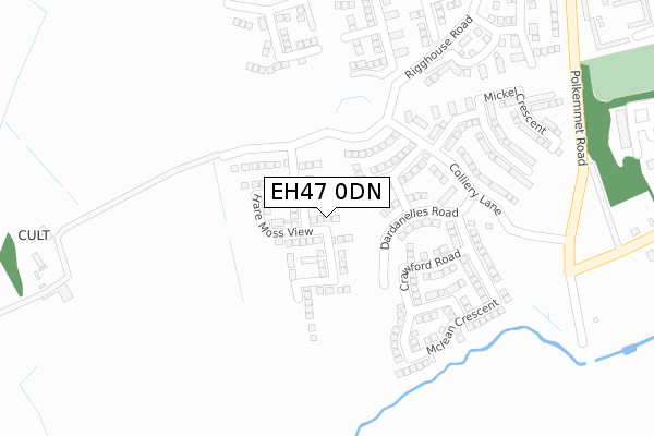 EH47 0DN map - large scale - OS Open Zoomstack (Ordnance Survey)