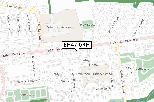 EH47 0RH map - large scale - OS Open Zoomstack (Ordnance Survey)