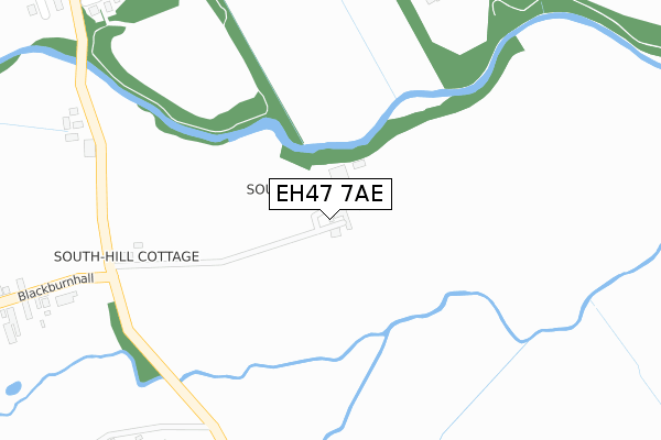 EH47 7AE map - large scale - OS Open Zoomstack (Ordnance Survey)