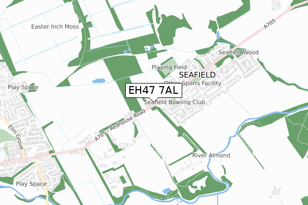 EH47 7AL map - small scale - OS Open Zoomstack (Ordnance Survey)