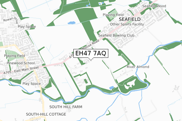EH47 7AQ map - small scale - OS Open Zoomstack (Ordnance Survey)