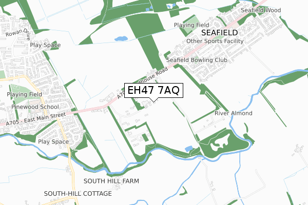EH47 7AQ map - small scale - OS Open Zoomstack (Ordnance Survey) EH47 7AQ map - small scale - OS Open Zoomstack (Ordnance Survey)