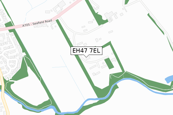EH47 7EL map - large scale - OS Open Zoomstack (Ordnance Survey)