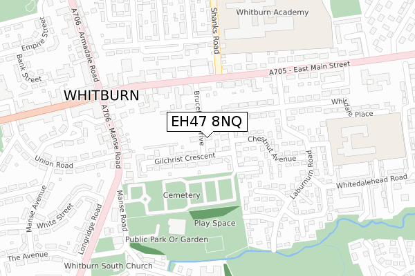 EH47 8NQ map - large scale - OS Open Zoomstack (Ordnance Survey)