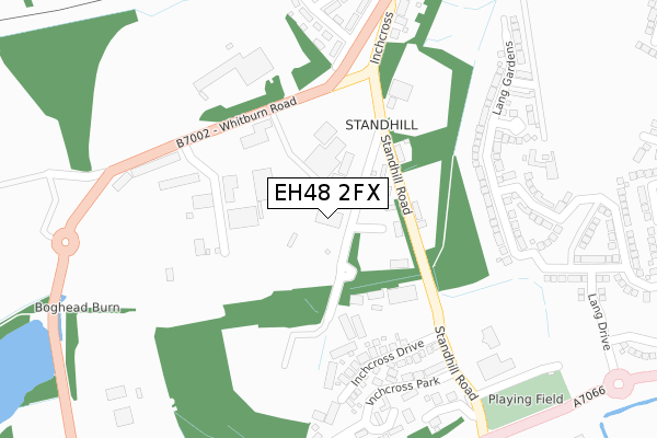 EH48 2FX map - large scale - OS Open Zoomstack (Ordnance Survey)