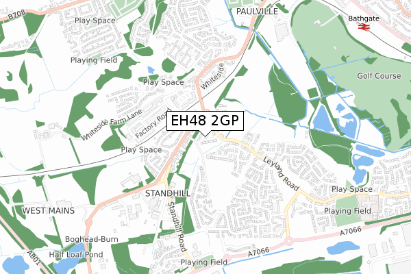EH48 2GP map - small scale - OS Open Zoomstack (Ordnance Survey)