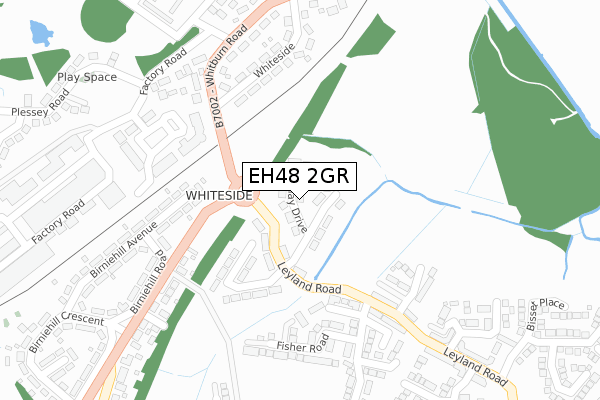 EH48 2GR map - large scale - OS Open Zoomstack (Ordnance Survey)