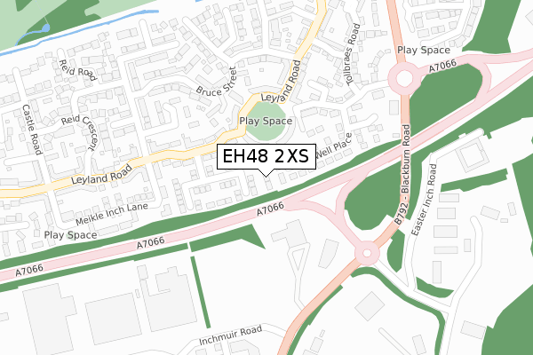 EH48 2XS map - large scale - OS Open Zoomstack (Ordnance Survey)