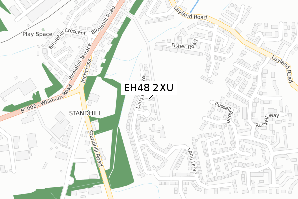 EH48 2XU map - large scale - OS Open Zoomstack (Ordnance Survey)