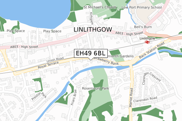 EH49 6BL map - large scale - OS Open Zoomstack (Ordnance Survey) EH49 6BL map - large scale - OS Open Zoomstack (Ordnance Survey)