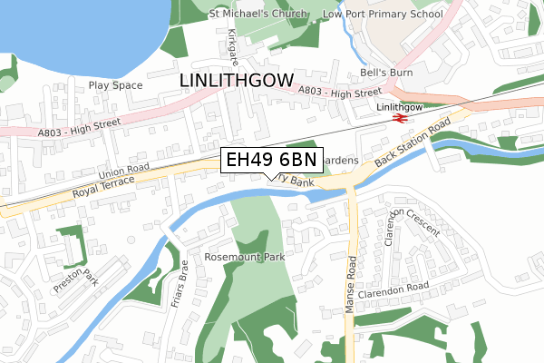 EH49 6BN map - large scale - OS Open Zoomstack (Ordnance Survey) EH49 6BN map - large scale - OS Open Zoomstack (Ordnance Survey)