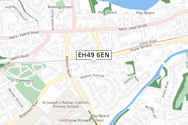 EH49 6EN map - large scale - OS Open Zoomstack (Ordnance Survey)