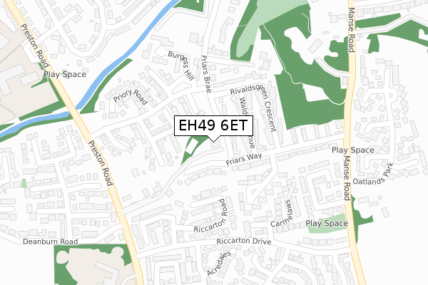 EH49 6ET map - large scale - OS Open Zoomstack (Ordnance Survey)