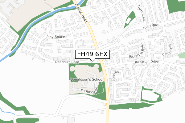 EH49 6EX map - large scale - OS Open Zoomstack (Ordnance Survey)