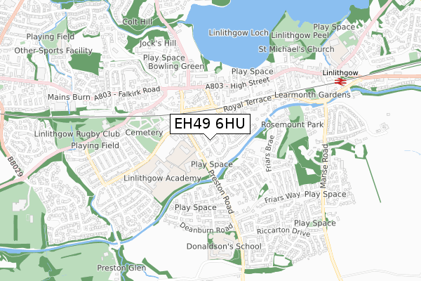 EH49 6HU map - small scale - OS Open Zoomstack (Ordnance Survey)