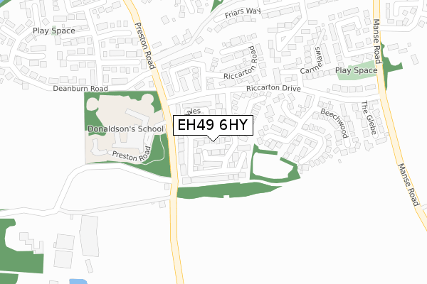 EH49 6HY map - large scale - OS Open Zoomstack (Ordnance Survey)