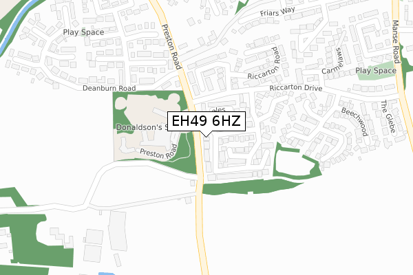 EH49 6HZ map - large scale - OS Open Zoomstack (Ordnance Survey) EH49 6HZ map - large scale - OS Open Zoomstack (Ordnance Survey)