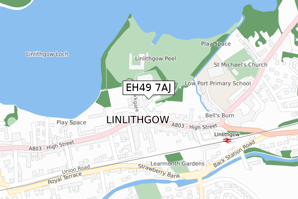 EH49 7AJ map - large scale - OS Open Zoomstack (Ordnance Survey) EH49 7AJ map - large scale - OS Open Zoomstack (Ordnance Survey)
