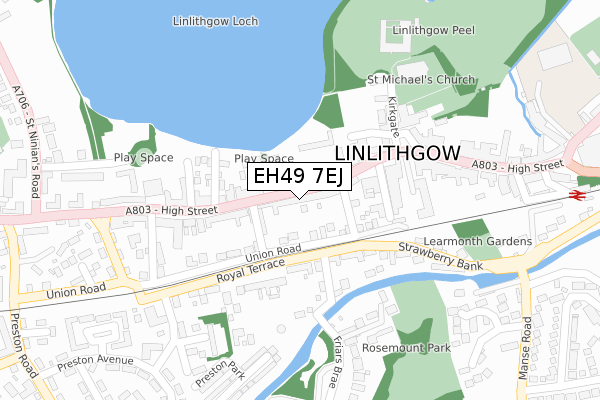 EH49 7EJ map - large scale - OS Open Zoomstack (Ordnance Survey) EH49 7EJ map - large scale - OS Open Zoomstack (Ordnance Survey)