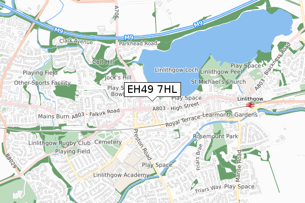 EH49 7HL map - small scale - OS Open Zoomstack (Ordnance Survey) EH49 7HL map - small scale - OS Open Zoomstack (Ordnance Survey)