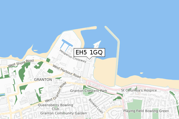EH5 1GQ map - small scale - OS Open Zoomstack (Ordnance Survey) EH5 1GQ map - small scale - OS Open Zoomstack (Ordnance Survey)