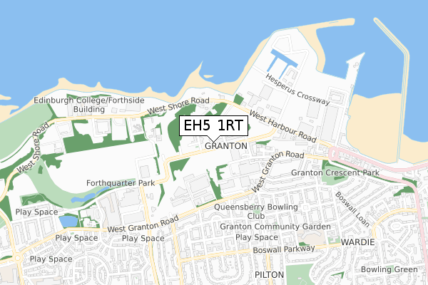 EH5 1RT map - small scale - OS Open Zoomstack (Ordnance Survey) EH5 1RT map - small scale - OS Open Zoomstack (Ordnance Survey)