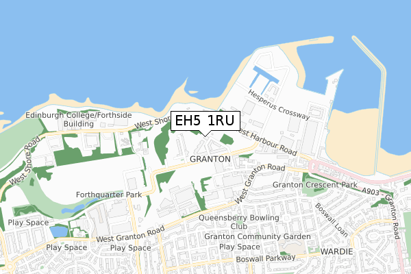 EH5 1RU map - small scale - OS Open Zoomstack (Ordnance Survey) EH5 1RU map - small scale - OS Open Zoomstack (Ordnance Survey)