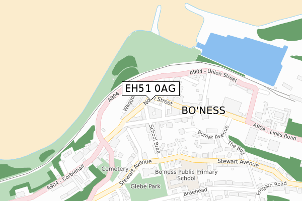 EH51 0AG map - large scale - OS Open Zoomstack (Ordnance Survey)