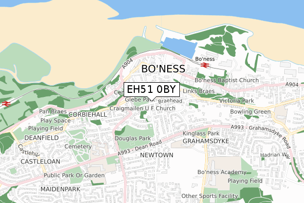 EH51 0BY map - small scale - OS Open Zoomstack (Ordnance Survey)