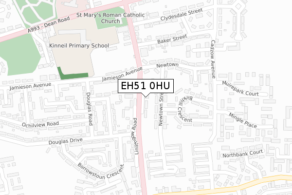 EH51 0HU map - large scale - OS Open Zoomstack (Ordnance Survey)
